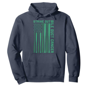 Strike Out Bile Duct Cancer Hoodie Baseball American Flag Hope Gift