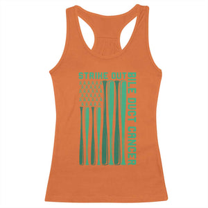 Strike Out Bile Duct Cancer Racerback Tank Top Baseball American Flag Hope Gift