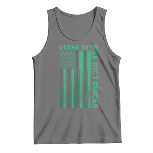Strike Out Bile Duct Cancer Tank Top Baseball American Flag Hope Gift