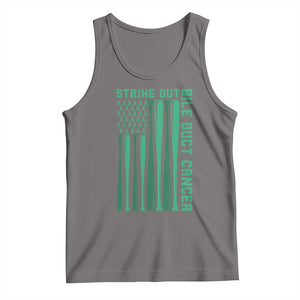 Strike Out Bile Duct Cancer Tank Top Baseball American Flag Hope Gift