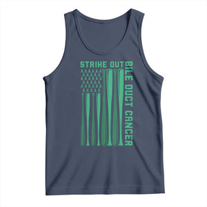 Strike Out Bile Duct Cancer Tank Top Baseball American Flag Hope Gift