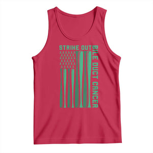 Strike Out Bile Duct Cancer Tank Top Baseball American Flag Hope Gift