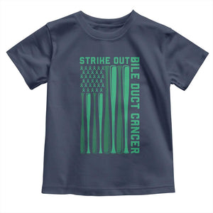 Strike Out Bile Duct Cancer Toddler T Shirt Baseball American Flag Hope Gift