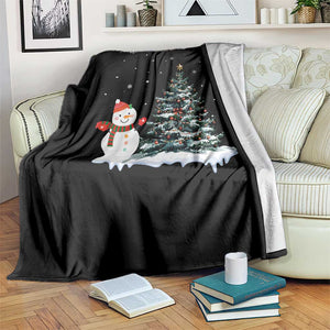 Christmas Snowman Throw Blanket Funny Snowmen With Christmas Tree TS12 Print Your Wear