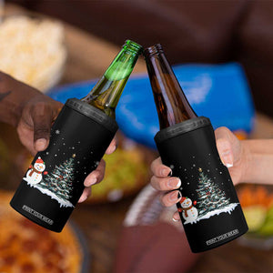 Christmas Snowman 4 in 1 Can Cooler Tumbler Funny Snowmen With Christmas Tree TS12 Print Your Wear