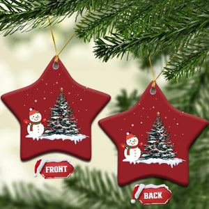 Xmas Snowman Christmas Ornament Funny Snowmen With Christmas Tree TS12 Star Red Print Your Wear