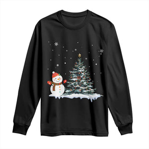 Christmas Snowman Long Sleeve Shirt Funny Snowmen With Christmas Tree TS12 Black Print Your Wear