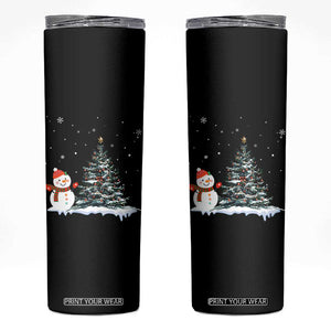 Christmas Snowman Skinny Tumbler Funny Snowmen With Christmas Tree TS12 Black Print Your Wear