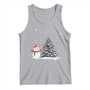 Christmas Snowman Tank Top Funny Snowmen With Christmas Tree TS12 Athletic Heather Print Your Wear