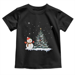 Christmas Snowman Toddler T Shirt Funny Snowmen With Christmas Tree TS12 Black Print Your Wear