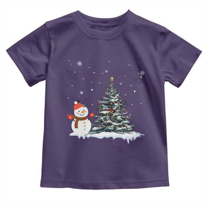 Christmas Snowman Toddler T Shirt Funny Snowmen With Christmas Tree TS12 Purple Print Your Wear