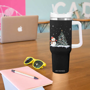 Christmas Snowman Tumbler With Handle Funny Snowmen With Christmas Tree TS12 Print Your Wear