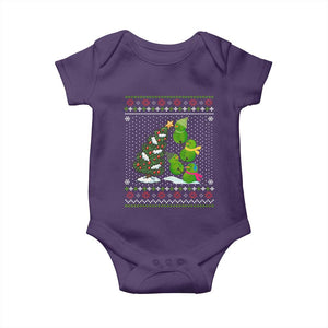 Christmas Snowman Squad Baby Onesie Funny Holiday Snowmen With Xmas Tree TS12 Purple Print Your Wear