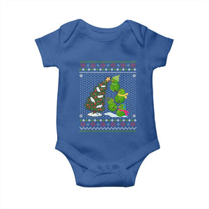 Christmas Snowman Squad Baby Onesie Funny Holiday Snowmen With Xmas Tree TS12 Royal Blue Print Your Wear