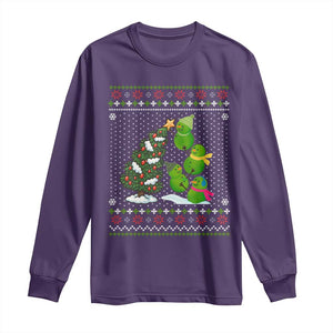 Christmas Snowman Squad Long Sleeve Shirt Funny Holiday Snowmen With Xmas Tree TS12 Purple Print Your Wear