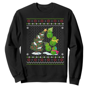 Christmas Snowman Squad Sweatshirt Funny Holiday Snowmen With Xmas Tree TS12 Black Print Your Wear