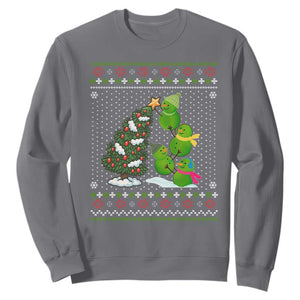 Christmas Snowman Squad Sweatshirt Funny Holiday Snowmen With Xmas Tree TS12 Charcoal Print Your Wear