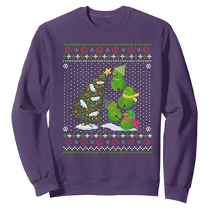 Christmas Snowman Squad Sweatshirt Funny Holiday Snowmen With Xmas Tree TS12 Purple Print Your Wear