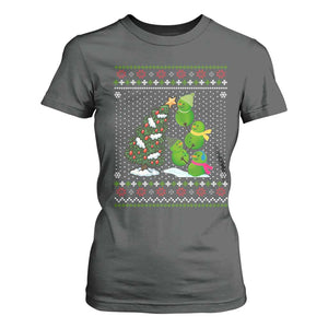 Christmas Snowman Squad T Shirt For Women Funny Holiday Snowmen With Xmas Tree TS12 Dark Heather Print Your Wear
