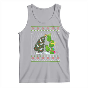 Christmas Snowman Squad Tank Top Funny Holiday Snowmen With Xmas Tree TS12 Athletic Heather Print Your Wear