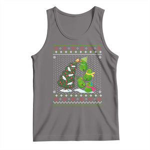 Christmas Snowman Squad Tank Top Funny Holiday Snowmen With Xmas Tree TS12 Deep Heather Print Your Wear