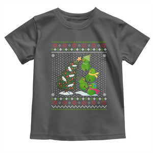 Christmas Snowman Squad Toddler T Shirt Funny Holiday Snowmen With Xmas Tree TS12 Dark Heather Print Your Wear