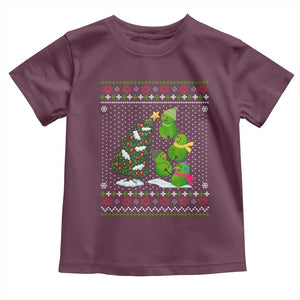 Christmas Snowman Squad Toddler T Shirt Funny Holiday Snowmen With Xmas Tree TS12 Maroon Print Your Wear