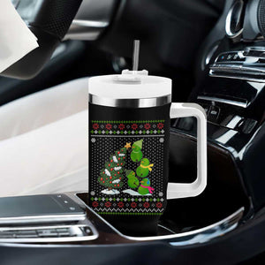 Christmas Snowman Squad Tumbler With Handle Funny Holiday Snowmen With Xmas Tree TS12 Print Your Wear