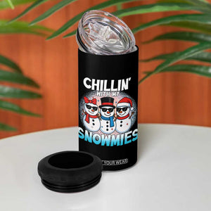 Christmas Snowman 4 in 1 Can Cooler Tumbler Chillin With My Snowmies Christmas Snowman TS12 Print Your Wear