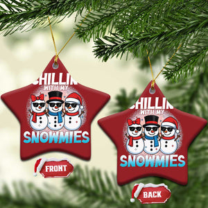 Xmas Snowman Christmas Ornament Chillin With My Snowmies Christmas Snowman TS12 Star Red Print Your Wear