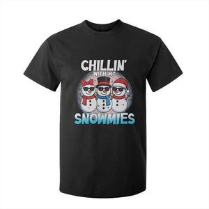 Christmas Snowman T Shirt For Kid Chillin With My Snowmies Christmas Snowman TS12 Black Print Your Wear