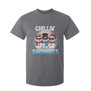 Christmas Snowman T Shirt For Kid Chillin With My Snowmies Christmas Snowman TS12 Charcoal Print Your Wear