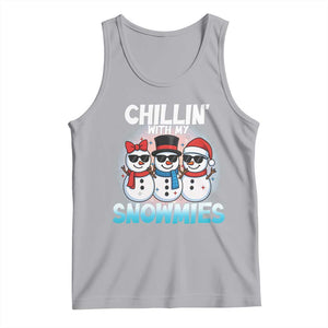 Christmas Snowman Tank Top Chillin With My Snowmies Christmas Snowman TS12 Athletic Heather Print Your Wear