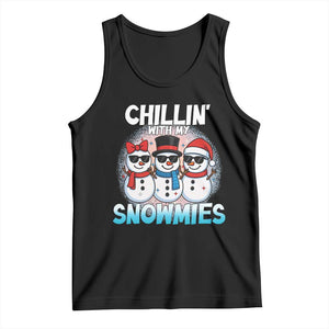 Christmas Snowman Tank Top Chillin With My Snowmies Christmas Snowman TS12 Black Print Your Wear