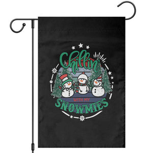Christmas Snowman Garden Flag Chillin With My Snowmies Cute Winter TS12 Black Print Your Wear