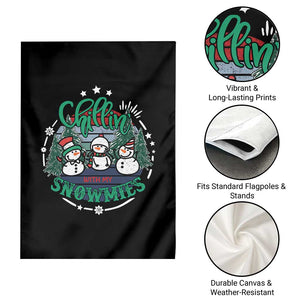Christmas Snowman Garden Flag Chillin With My Snowmies Cute Winter TS12 Print Your Wear