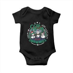 Christmas Snowman Baby Onesie Chillin With My Snowmies Cute Winter TS12 Black Print Your Wear
