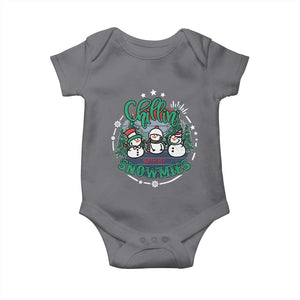 Christmas Snowman Baby Onesie Chillin With My Snowmies Cute Winter TS12 Charcoal Print Your Wear