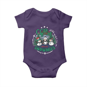 Christmas Snowman Baby Onesie Chillin With My Snowmies Cute Winter TS12 Purple Print Your Wear