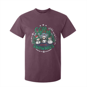 Christmas Snowman T Shirt For Kid Chillin With My Snowmies Cute Winter TS12 Maroon Print Your Wear