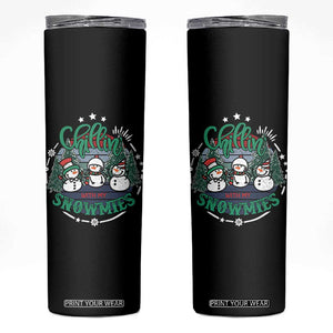 Christmas Snowman Skinny Tumbler Chillin With My Snowmies Cute Winter TS12 Black Print Your Wear