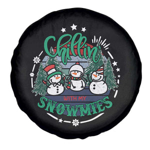 Christmas Snowman Spare Tire Cover Chillin With My Snowmies Cute Winter TS12 Print Your Wear