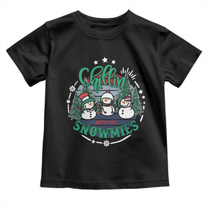 Christmas Snowman Toddler T Shirt Chillin With My Snowmies Cute Winter TS12 Black Print Your Wear