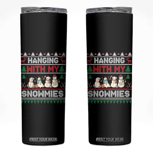 Christmas Snowman Skinny Tumbler Hanging With My Snowmies Merry Xmas TS12 Black Print Your Wear