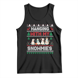 Christmas Snowman Tank Top Hanging With My Snowmies Merry Xmas TS12 Black Print Your Wear