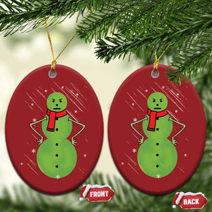 Xmas Snowman Christmas Ornament Funny Angry Snowmen TS12 Oval Red Print Your Wear
