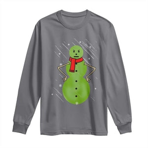Christmas Snowman Long Sleeve Shirt Funny Angry Snowmen TS12 Charcoal Print Your Wear
