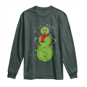 Christmas Snowman Long Sleeve Shirt Funny Angry Snowmen TS12 Dark Forest Green Print Your Wear