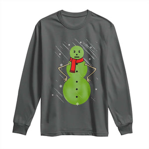 Christmas Snowman Long Sleeve Shirt Funny Angry Snowmen TS12 Dark Heather Print Your Wear