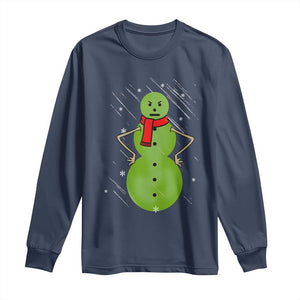 Christmas Snowman Long Sleeve Shirt Funny Angry Snowmen TS12 Navy Print Your Wear